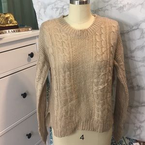 Forever21 oversized high low sweater Small, beige